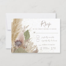 CARTE RSVP BOHO PAMPAS GRASS WATERCOLOR