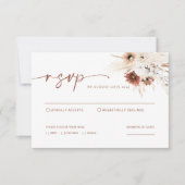 Carte RSVP Boho Pampas Mariage Grass (Devant)