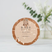 Carte RSVP Boho Ranch Wild West Desert Tan Respons (Debout devant)