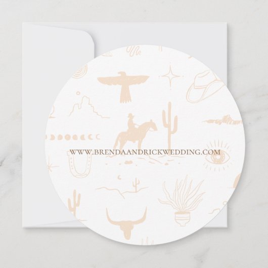 Carte RSVP Boho Ranch Wild West Response (Dos)