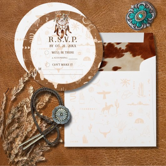 Carte RSVP Boho Ranch Wild West Response