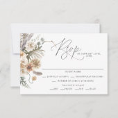 Carte RSVP Boho Rustic Pampas Mariage Grass (Devant)