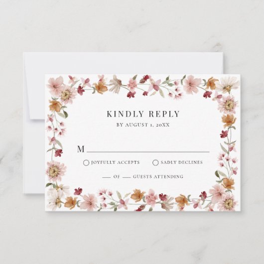 Carte RSVP Boho Rustique (Devant)