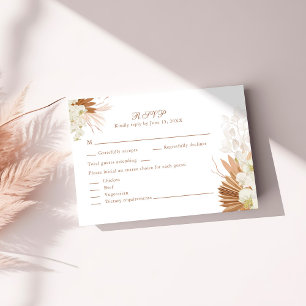 Carte RSVP Boho Terracotta Pampas Grass Orchid