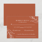 Carte RSVP Boho Tropical Burnt Orange Wedding (Devant / Derrière)