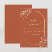 Carte RSVP Boho Tropical Burnt Rust Wedding (Devant / Derrière)