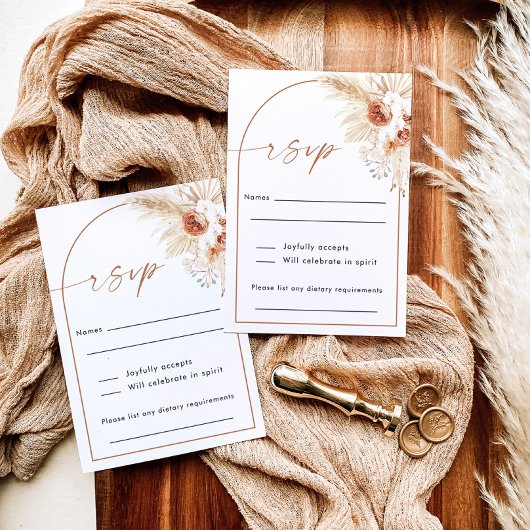 Carte RSVP Boho Wedding | Carte de réponse vertica