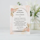 Carte RSVP Boho Wedding - Élégante Florale Rustiqu (Debout devant)