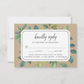 Carte RSVP Botanica Kraft Avec Choix De Repas (Devant)