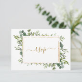 Carte RSVP Botanical Gold Greenery Wedding (Debout devant)