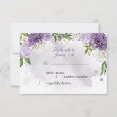 carte RSVP botanique de fleurs violettes (Devant)