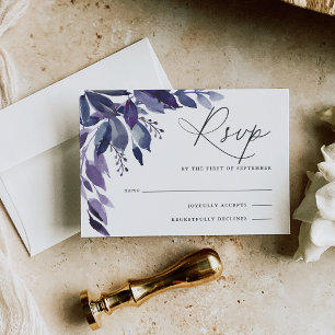 Carte RSVP Botanique Foliage Violet Abondante