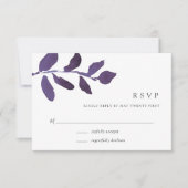 Carte RSVP Botanique Pressée | Violet (Devant)