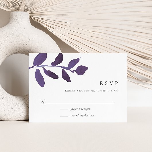 Carte RSVP Botanique Pressée | Violet