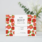 Carte RSVP Botanique Rouge et Blanc (Debout devant)