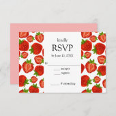 Carte RSVP Botanique Rouge et Blanc (Devant / Derrière)