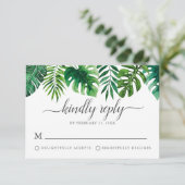 Carte RSVP botanique Tropical à la mode (Debout devant)