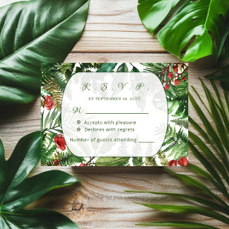 Carte RSVP botanique Tropical Greens