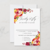 Carte RSVP Bourgogne Rose Oran Mariage, Options de (Devant)