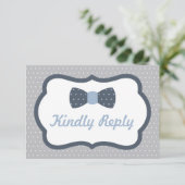 Carte RSVP Bow Cravate, carte de réponse (Debout devant)