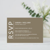 Carte RSVP Brown minimaliste (Debout devant)