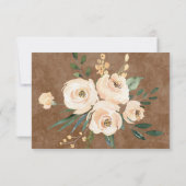 Carte RSVP Brown or Rose Floral Beige (Dos)