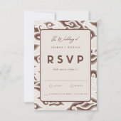 Carte RSVP Brown vintage Batik Wedding Personnalis (Devant)