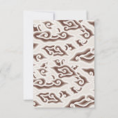 Carte RSVP Brown vintage Batik Wedding Personnalis (Dos)