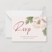 Carte RSVP BUDGET Blush Pony Rose Mariage Floral (Devant)