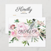 Carte RSVP BUDGET/Fleurs (Devant / Derrière)