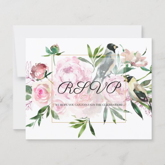 Carte RSVP BUDGET/Fleurs (Devant)