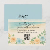 Carte RSVP Budget Friendly Floral Beach QR Code (Devant / Derrière)