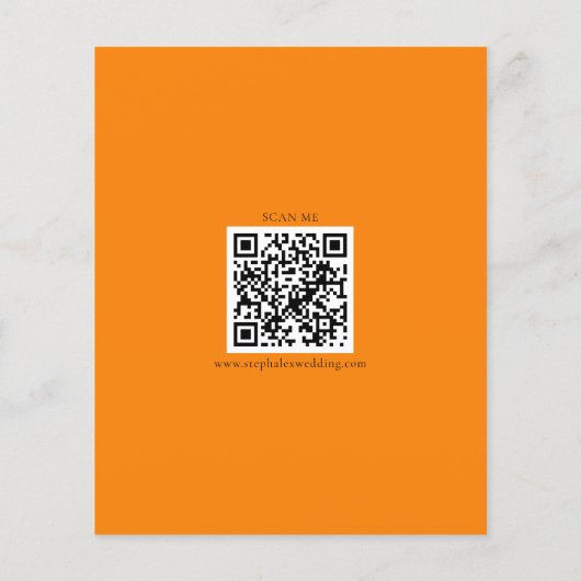 Carte RSVP Budget Simple Automne Orange QR Code (Dos)