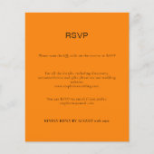 Carte RSVP Budget Simple Automne Orange QR Code (Devant)
