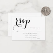 Carte RSVP Budget Simple Script Wedding (Devant/Arrière en situation)