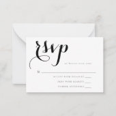 Carte RSVP Budget Simple Script Wedding (Devant)