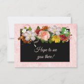 Carte RSVP Burgundy Blush Rose Rose Gold Wedding (Dos)