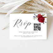 Carte RSVP Burgundy Floral Mariage QR Code