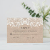 Carte RSVP Burlap & Lace (Debout devant)