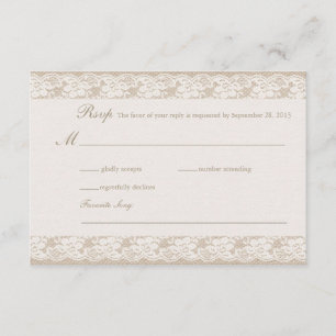 Carte RSVP Burlap & Lace