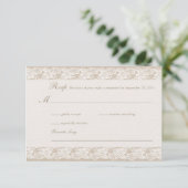 Carte RSVP Burlap & Lace (Debout devant)
