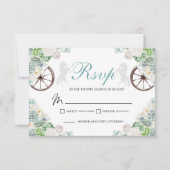 Carte RSVP Cacti Mint Green Western Quinceanera (Devant)