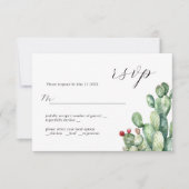 Carte RSVP Cactus Design Mariage (Devant)