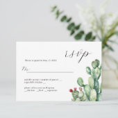 Carte RSVP Cactus Design Mariage (Debout devant)