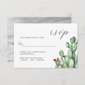 Carte RSVP Cactus Design Mariage (Devant / Derrière)
