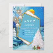 Carte RSVP cadre or géométrique (Devant)