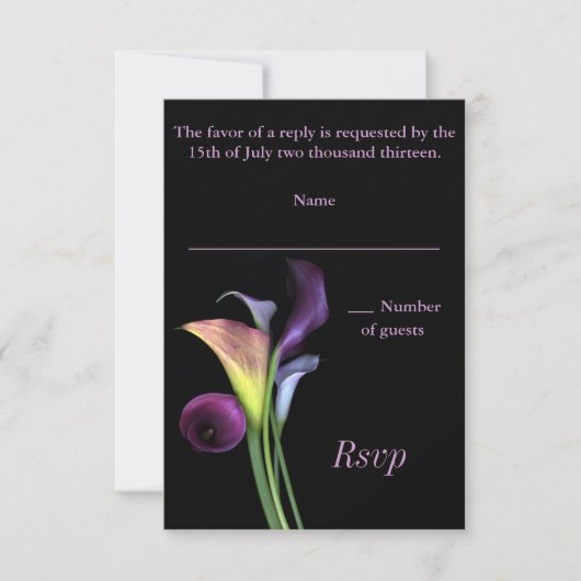 Carte RSVP Calla Lilies (Devant)
