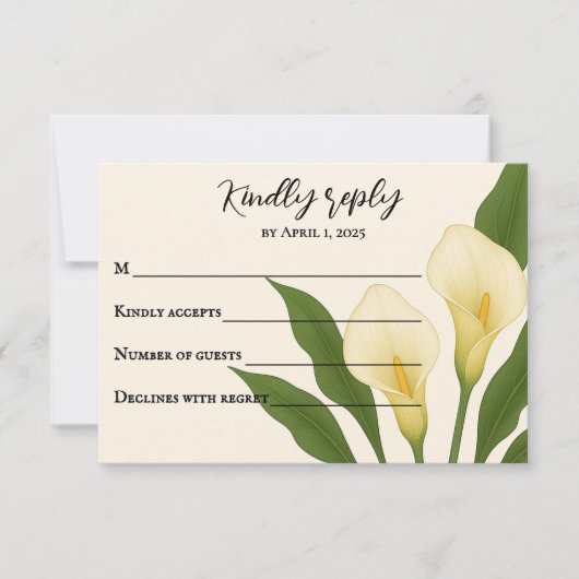 Carte RSVP Callas Whispering (Devant)