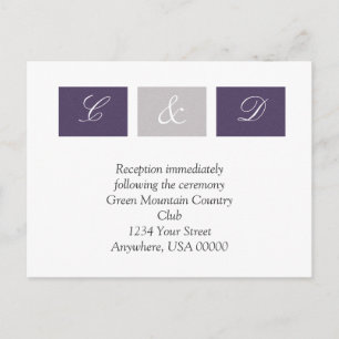 Carte RSVP Carré violette