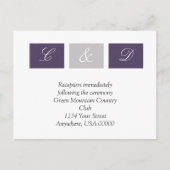 Carte RSVP Carré violette (Devant)